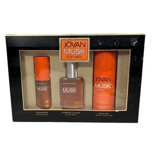 Jovan Musk for Men 3pc Gift Set Cologne Aftershave Shave Foam Vintage 1995 Coty